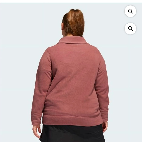 XXL Adidas Full Zip Fleece Quiet Crimson Outerwear Women 2X - Picture 2 of 5